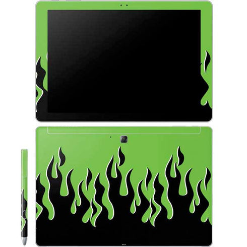 Green Flames Galaxy Book 12in Skin